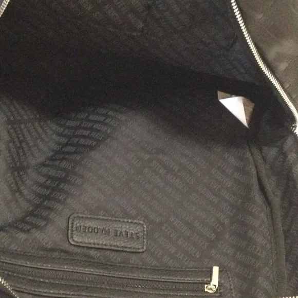 EUC Black and Silver Steve Madden Monogram Backpack - Picture 10 of 15